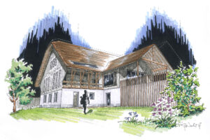Naturhus Architektur - handgezeichnete Visualisierungen