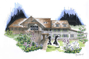 Naturhus Architektur - handgezeichnete Visualisierungen